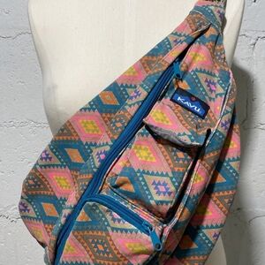 KAVU Patterned Sling Rope Bag Multicolor - Rhombus Rug